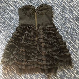 La rok luxe black strapless ruffle dress